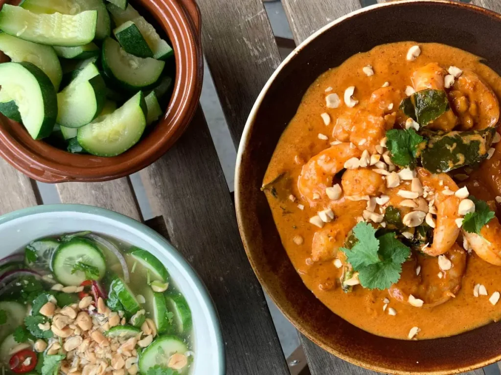 Panang curry met garnalen