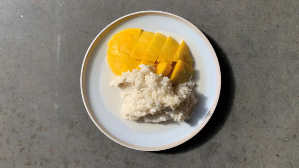 Mango Sticky Rice Mango met kleefrijst Thais Tafelen